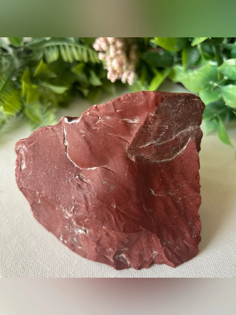 Red Jasper Stone- Deep Red Natural Stone Slice - Rustic Decorative Specimen